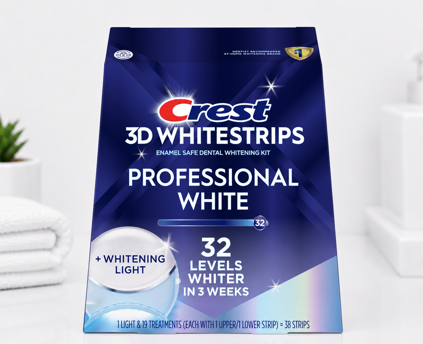 Crest 3DWhitestrips Professional White + Whitening Light